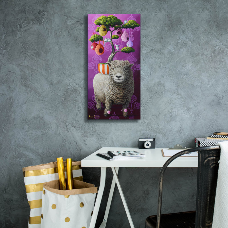 "Epic Graffiti" Charles and His Chicks "par Heather Gauthier, art mural sur toile, 12 po x 24 po