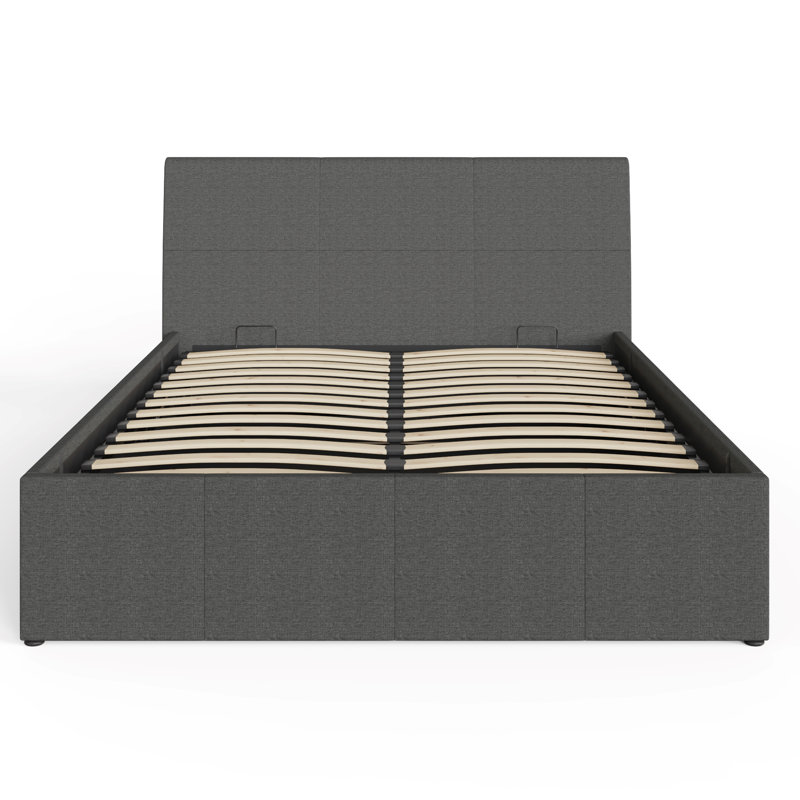 Baucom Upholstered Ottoman Storage Bed, Double (4'6), Grey