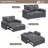 59.6" Sleeper Sofa With Adjustable Back, Charging Station & Pillows-858212861