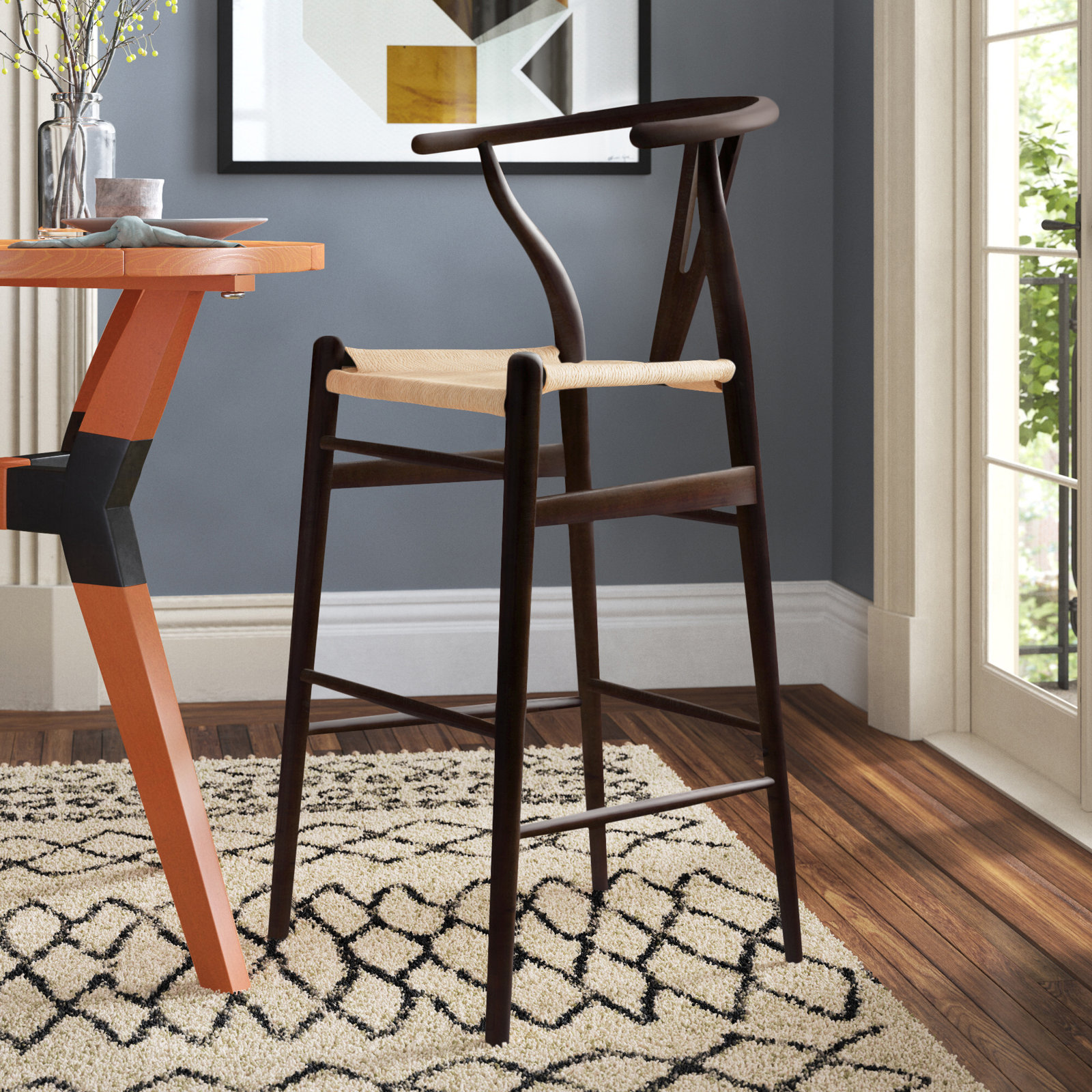 Fairbanks Bar and Counter Stool, Bar Stool (30.3" Seat Height), Walnut, Natural