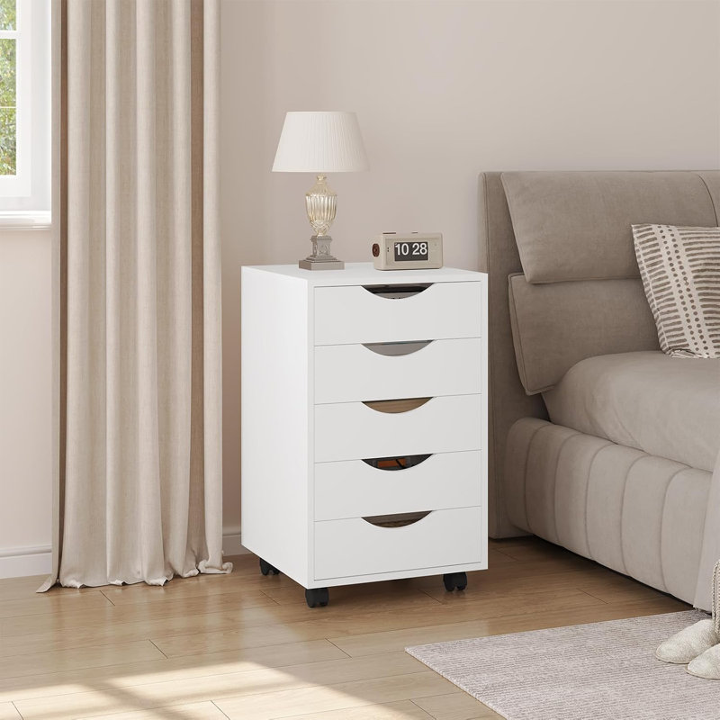 Ristana 5 Drawer Filing Cabinet, White