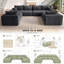 Canapé d'angle modulaire en forme de U de 359 cm (141,2 po), canapé infonuagique surdimensionné sans ossature avec double méridienne, canapé-lit 8 places à assise profonde pour salon-1709351319
