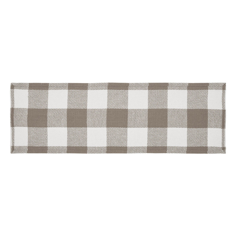 Linge de table à carreaux Annie Buffalo, 36 po x 12 po, Brun / Blanc
