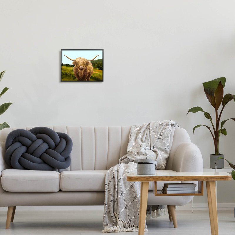 Art de giclée Highland, H 11 po x l 14 po x P 1,5 po, Giclée encadrée noir minuit