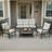 4-Piece Metal Patio Furniture Set, 5-Seat All-Weather Conversation Sofa With 4 Inches Thick Gray Cushions, Black Frame, Coffee Table For Porch Backyard Garden-129691808-129691809