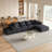 Boneless L Shaped Sectional with 6 Pillows-785336792