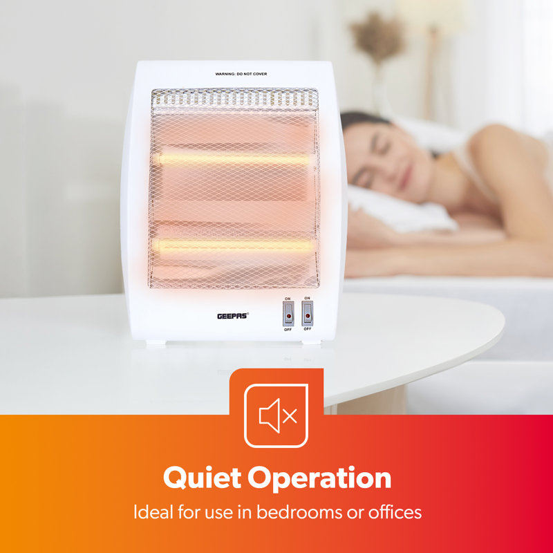 Geepas Quartz Halogen Heater, Portable, 31cm H x 38cm W x 15cm D, Pack of 1