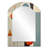 Serendipity Abstract Mid-Century Geometrics I - Midcentury Modern Arch Decorative Mirror, Blue Asymmetrical Wall Mirror, Printed Metal Art-1871007995