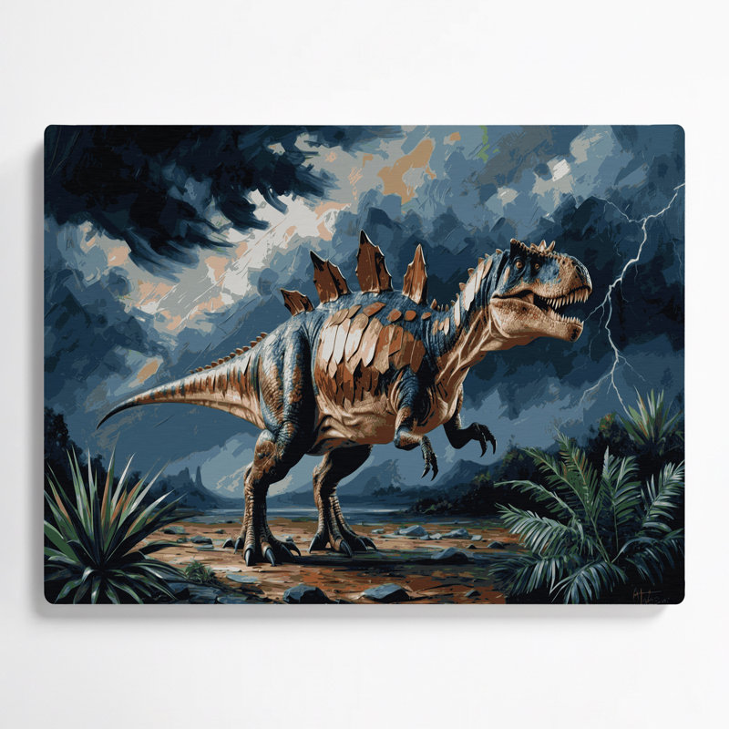 «Dinosaur Kentrosaurus», art mural en métal gris, H 24 po x l 36 po