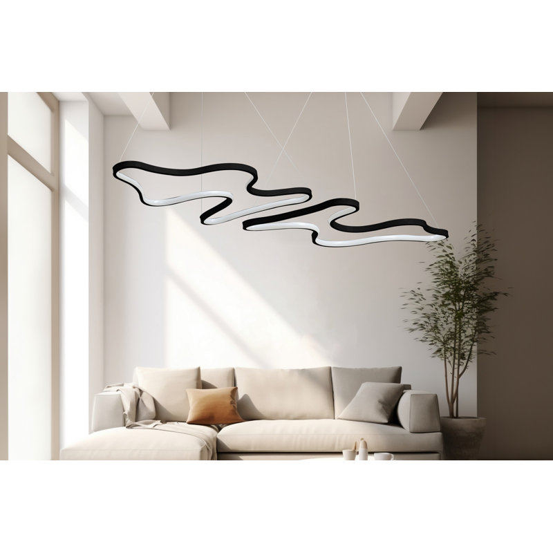 Chidalu LED Chandelier, Black/White