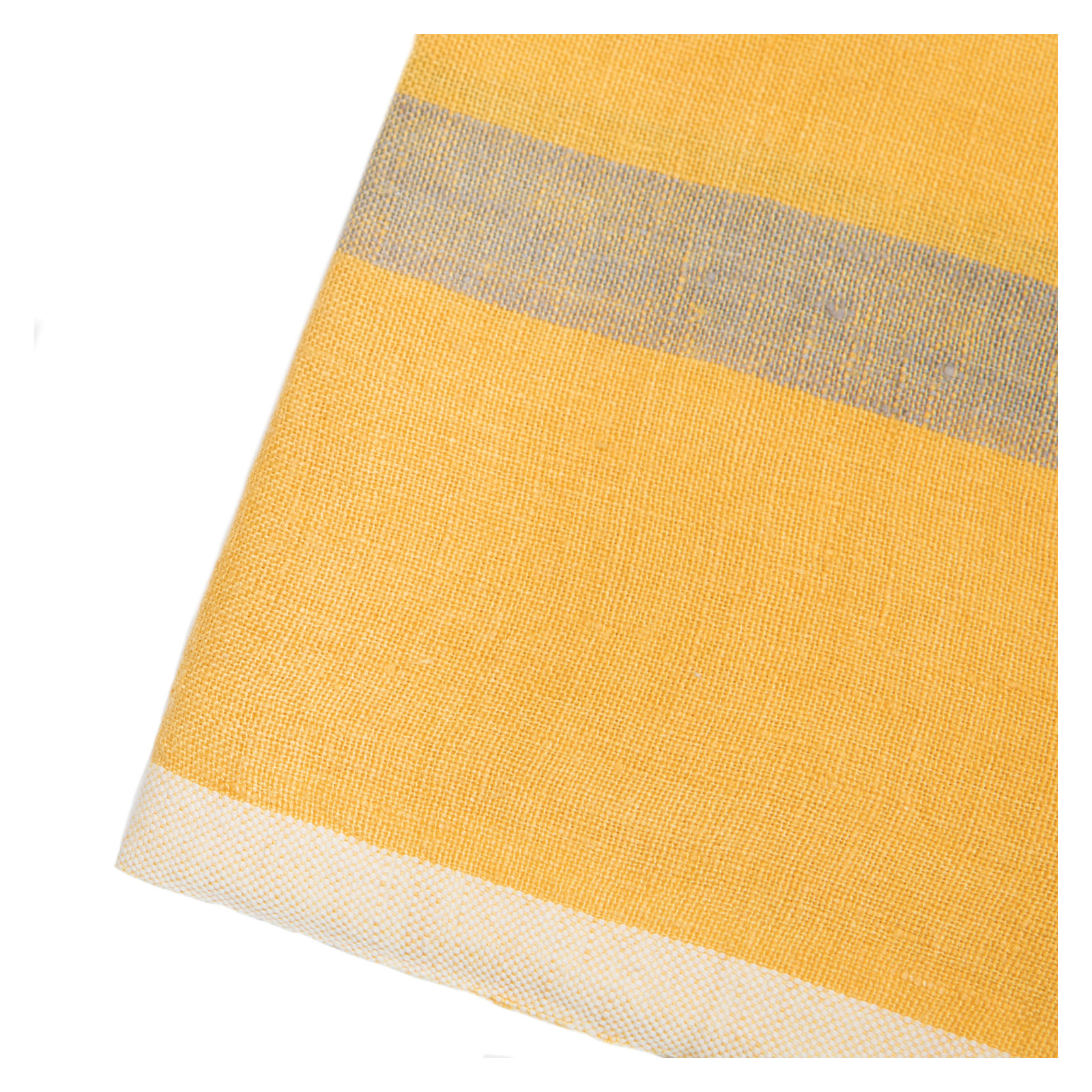 Stripe Tea Towel Kitchen Towel, Mustard/Gray