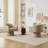 Faux Leather Swivel Barrel Chair-2052745404-2052745383