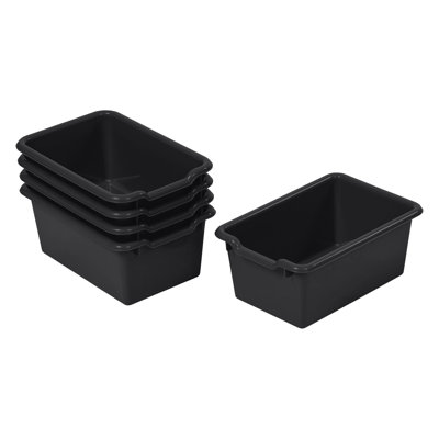 ECR4Kids Scoop Front Plastic Storage Bins, Multipurpose Organization, 5-Piece
