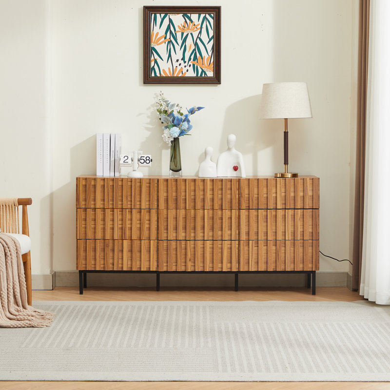Commode 9 tiroirs l 59,1 po, Nature