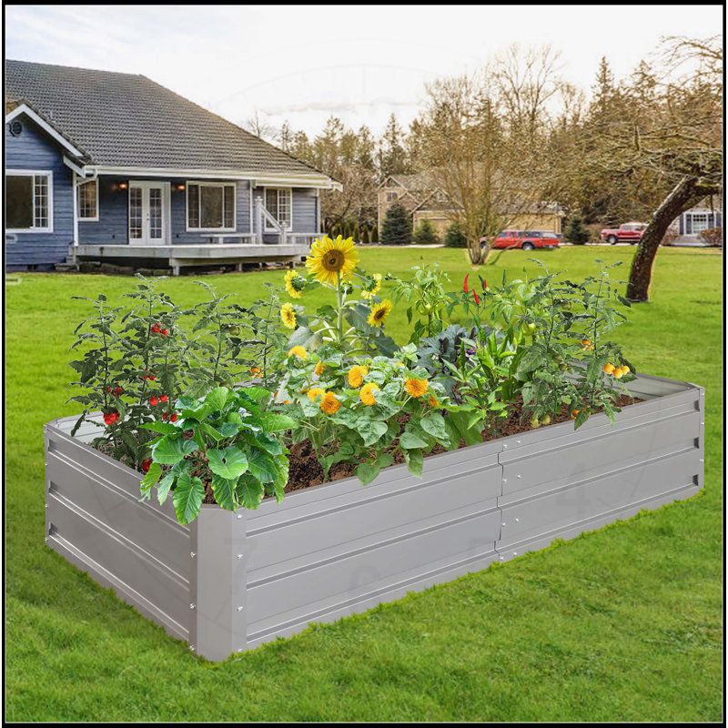  Lit de jardin en métal, H 11,81 po x l 70,8 po x P 35,4 po, 2