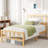  Solid Wood and Metal Iron Modern Bamboo Bed Frame with Headboard – No Box Spring Required Eco-Friendly 10" Low-Profile Design Single Beds for Kids, Teens Students Compact Space-Saving Design with Frame, Ideal for Dorms, Small Apartments Guest Rooms,Twin-322836129