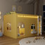 Lit mezzanine pour enfant (taille standard) avec guirlande lumineuse DEL et espace de jeu