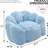 Blue Pillow Chair, Faux Fur - Fouling, Non Slip Bottom, High Density Foam Filling, No Assembly, For Relaxing In Bedroom Adult Pull Ring Easy Movement, Fouling Fur, Design, Foam, Living Room And-1166376178