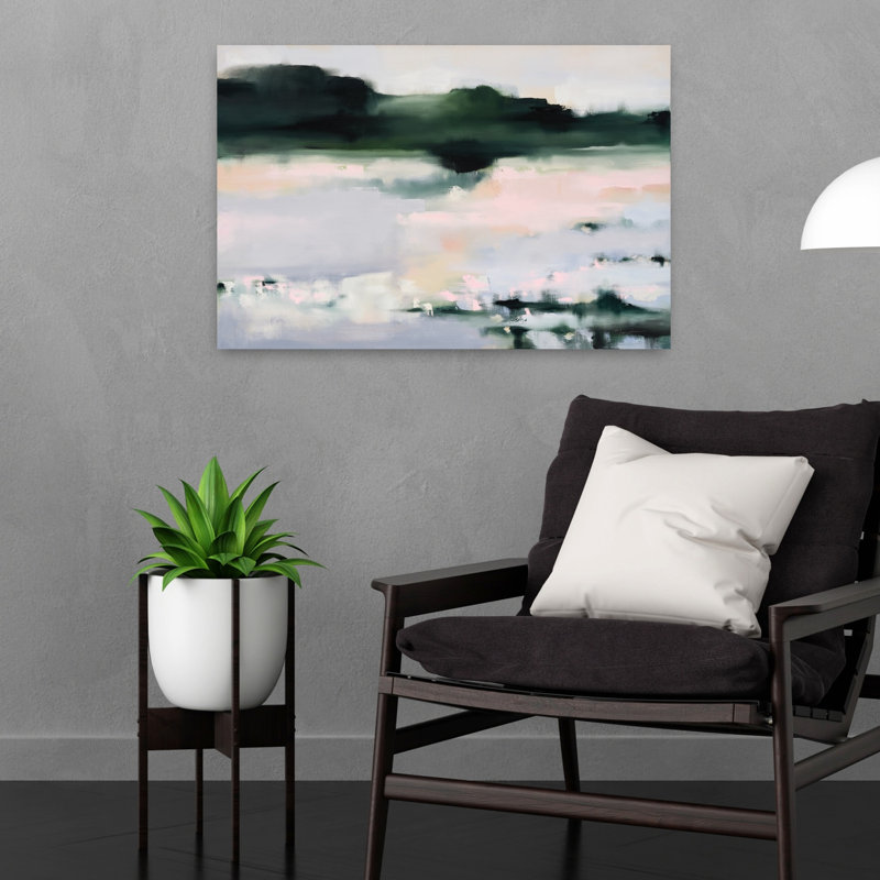 Primevère, paysage abstrait contemporain, art naturel, H 24 po x l 16 po