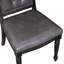 Ensemble de 2 chaises de salle à manger avec tissu en polyester gris foncé Parson, noir sablé-109402903-109402905