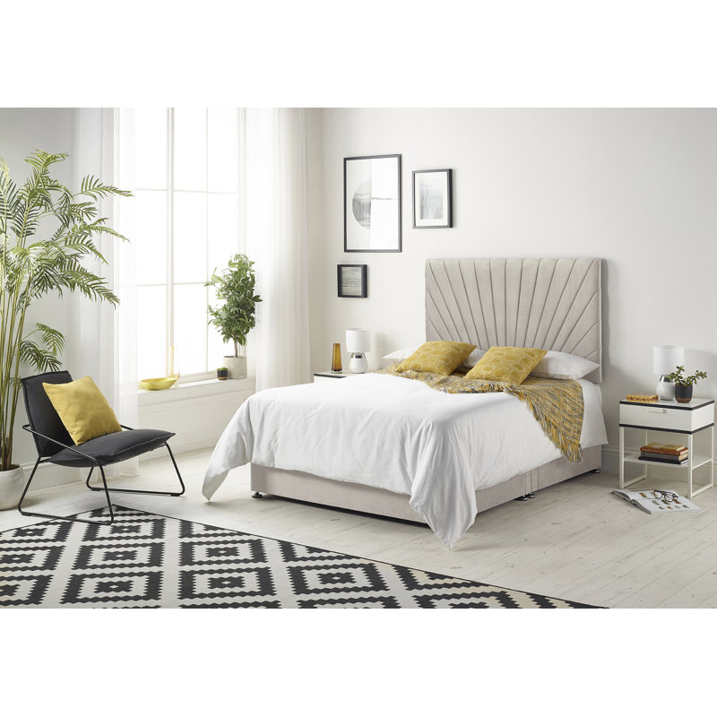 Scotland Coilsprung Divan Bed Set, Super King (6'), Silver, No Drawer