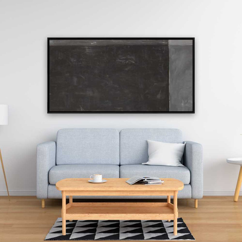 Quatre nuances de gris - Toile abstraite encadrée pour la décoration du salon