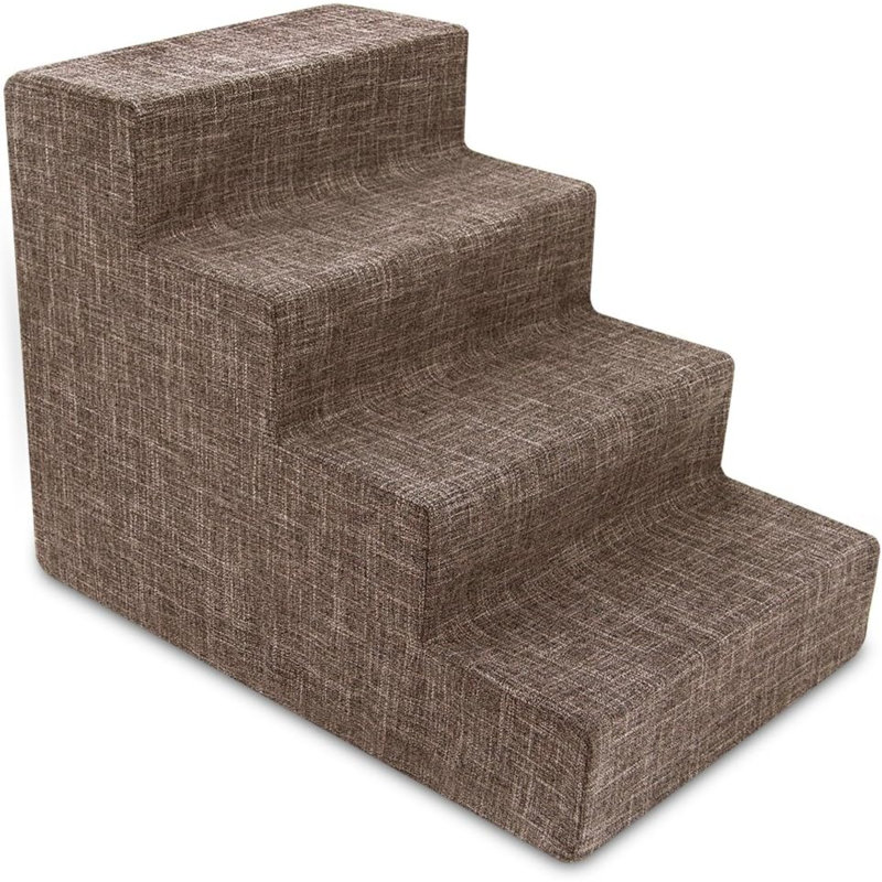 Stairs With 4 Steps, 18" H x 12" W x 24" D, Brown