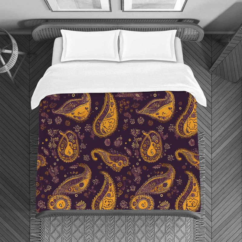 Housse de couette en microfibre Paisley, Housse de couette simple