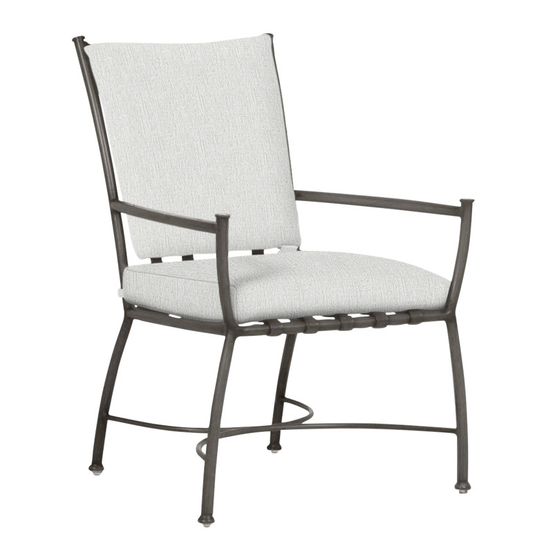 Chaise avec accoudoirs en aluminium Majorque, Pas de soudure, Perle Bali