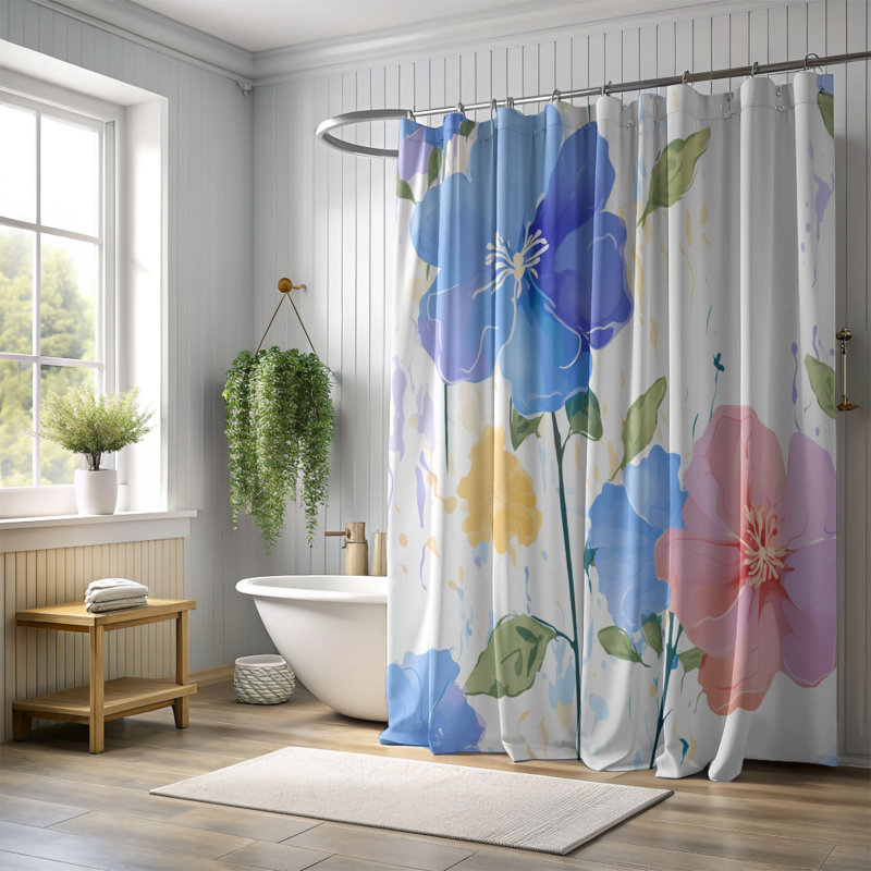 Rideau de douche standard 1 pièce, H 74 po x l 71 po