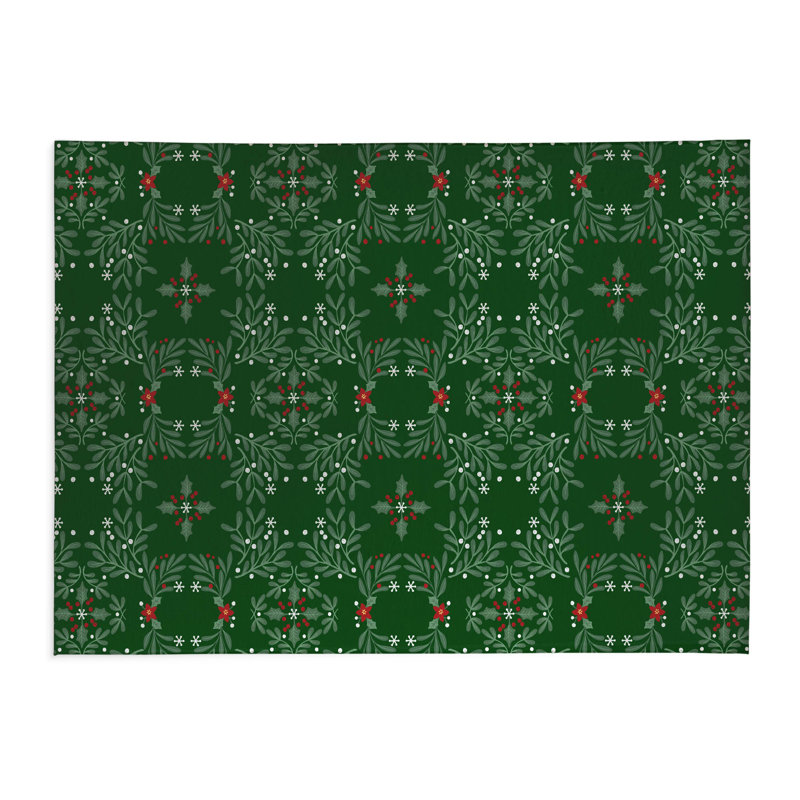 Tapis de cuisine Winter Mistletoe, Evergreen, Rectangulaire 2 pi x 3 pi