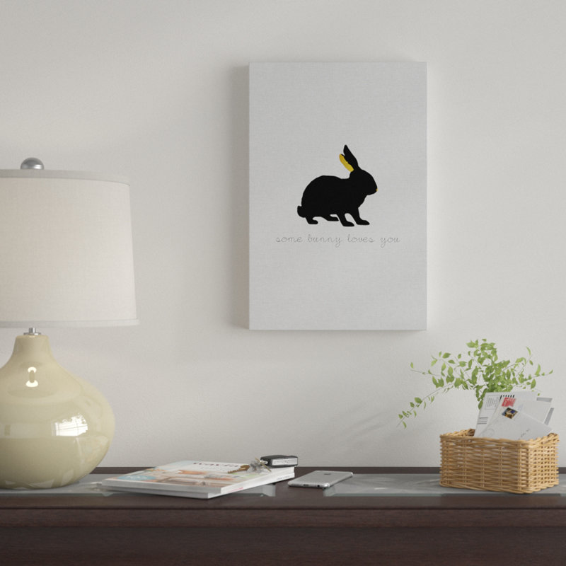 « some lapin aime you », impression sur toile, H 18 po x l 12 po x P 1,5 po, Toile tendue, Pas de tapis
