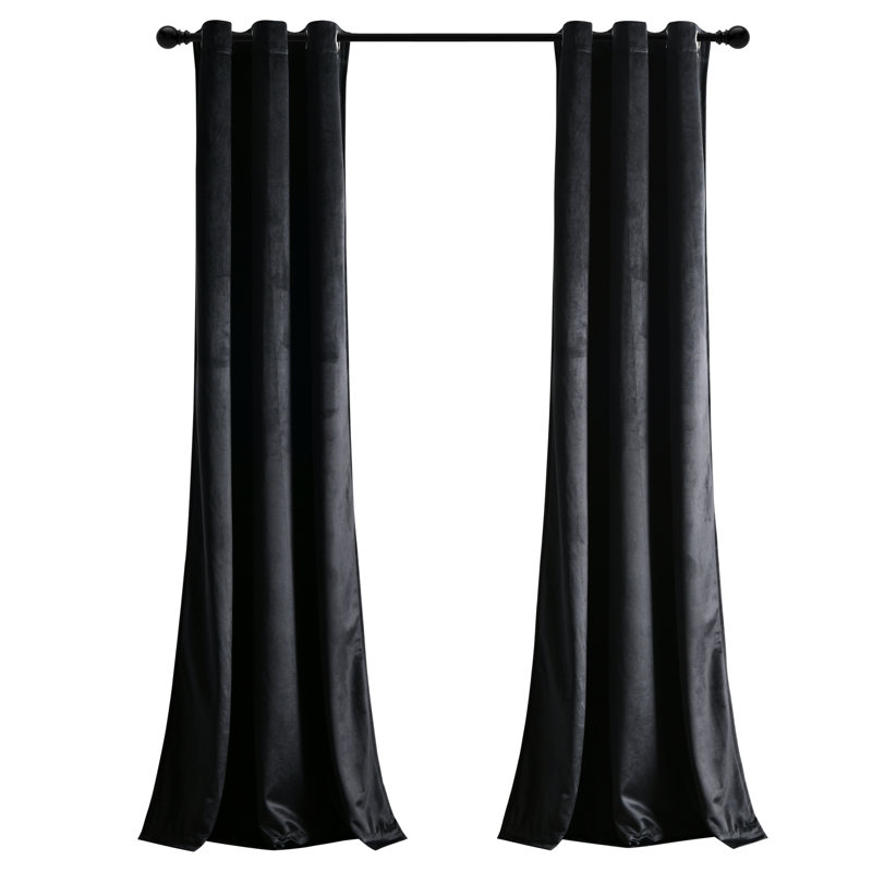 Paire de rideaux isolants Prima Velvet, l 38 po x L 95 po, Noir