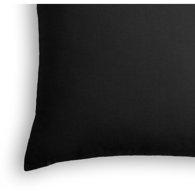 Housse de coussin carrée, 24 po x 24 po, Noir, Duvet