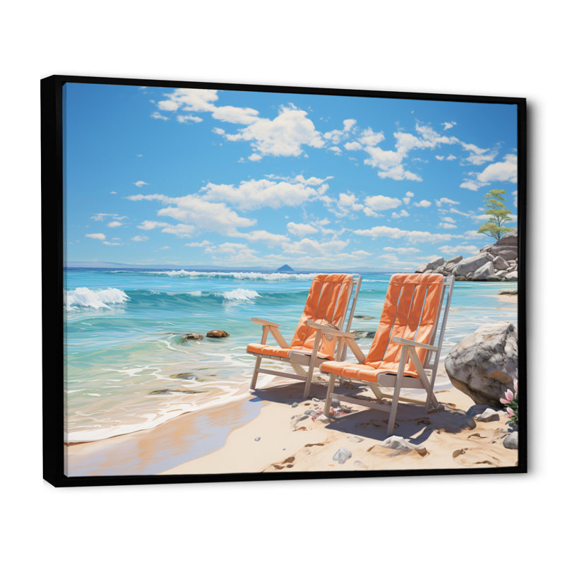 «Beach Sunkissed Sands III», reproduction sur toile encadrée, H 34 po x l 44 po x P 1,5 po, Cadre flottant noir