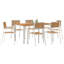 6 - Person Wood Patio Dining Set with Rectangular Table-785865175