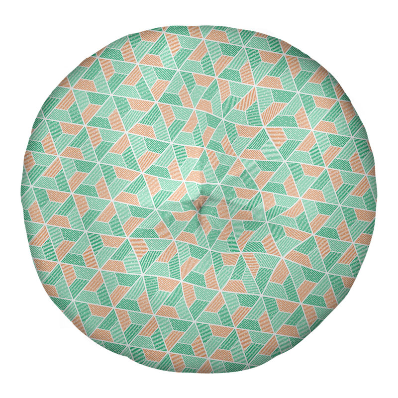 Oreiller de sol Katelyn Elizabeth Trapezoids, 30 po x 30 po, Vert / orange