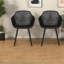 Chaises de salle à manger noires durables, style contemporain en polyéthylène pour l'extérieur