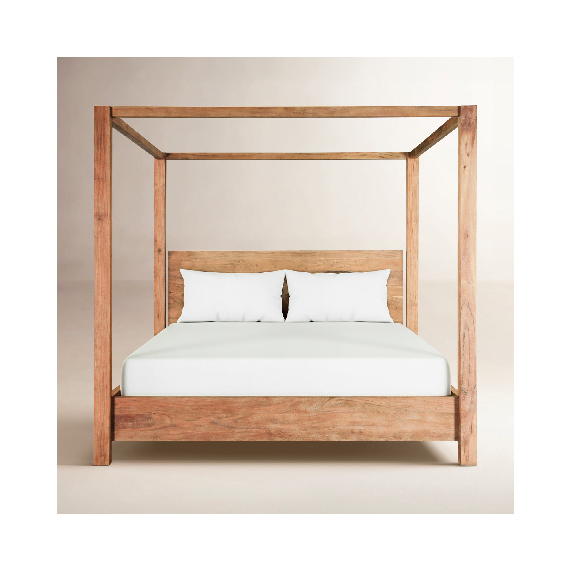 Xaydin Canopy Bed In Brushed Acacia, King