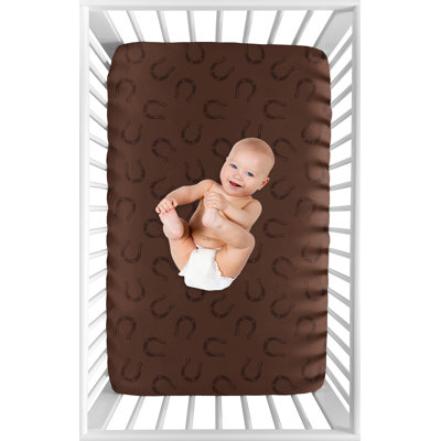 Wild West Cowboy Fitted Mini Crib Sheet by Sweet Jojo Designs