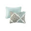 Courtepointe 6 pièces. Réversible, microfibre, matelassage vermicelle, 2 taies décoratives, 3 coussins, très grand / très grand. Pièce, réversible avec imprimé feuille de diamant, rembourrage 100% microfibre, coussins-117409718-117409712