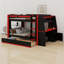 Modern Bunk Bed with LED Light, Desk, Shelves & Drawers