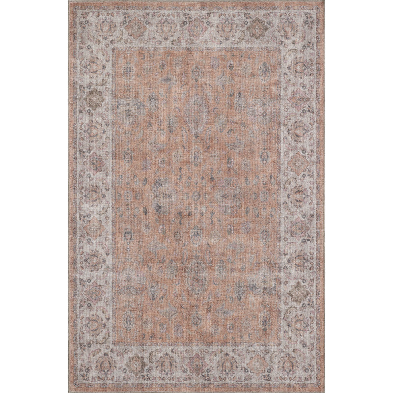 London Frederik Machine Woven Performance Area Rug - Rust/Ivory - 2' x 3', 2' x 3'