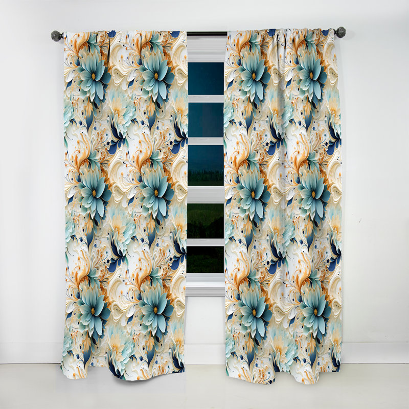 Motif cachemire Ethereal Whispers Paisley II - Rideau floral - Velours obscurcissant - 1 panneau, L 52 po x L 90 po