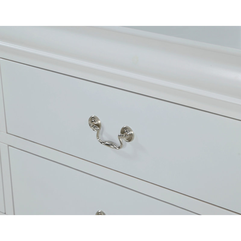 Commode cinq tiroirs Louis Philip, Blanc