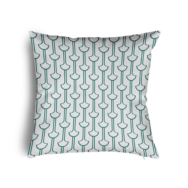 Modern Ginko Accent Pillow with Insert, 16"H x 16"W, Teal
