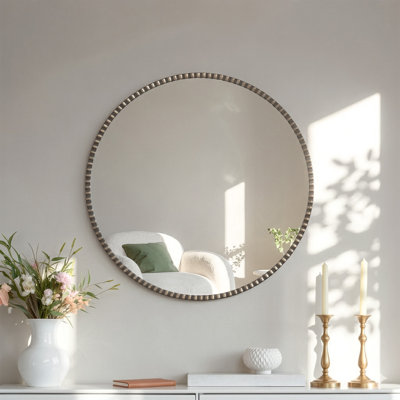 Round Metal Frame Wall Accent Mirror