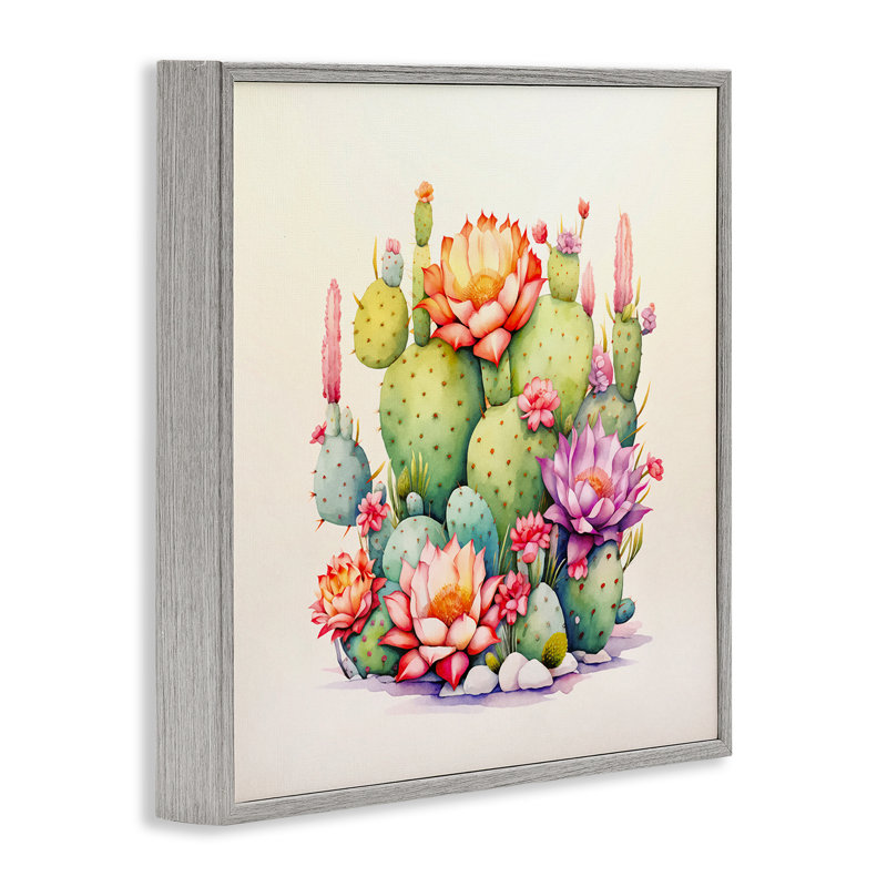 «Desert Spring Blooms», art de la giclée encadrée par Andrea Haase, H 12 po x l 12 po, Estampe numérique Farmhouse