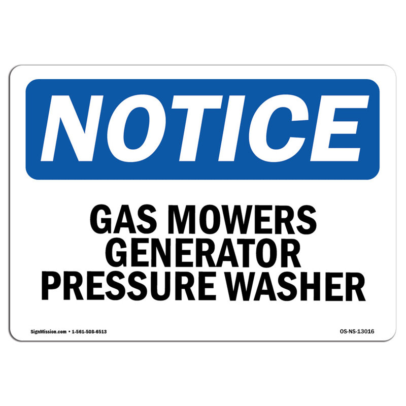 Signe de laveuse à pression de générateur de gaz
