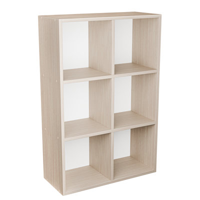 Solid Wood Decorative Storage 6-Cube Bookcase Ariana 7.2